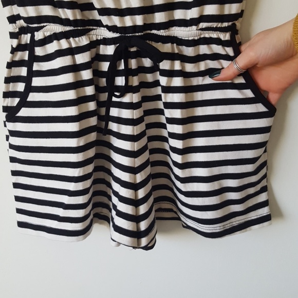 Black and White Striped Romper - Picture 2 of 3